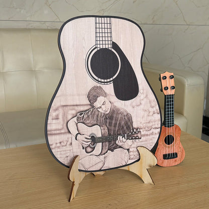Personalized Guitar Photo Ornament | Custom Music Gift for Dad