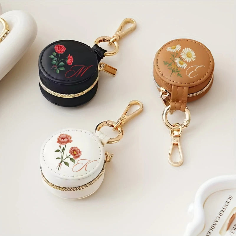 Personalized Mini Ring Holder – Birth Flower Travel Jewelry Case & Bridesmaid Gift