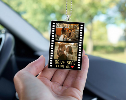 Personalized Couple Photo Car Visor Clip – Drive Safe I Love You Gift
