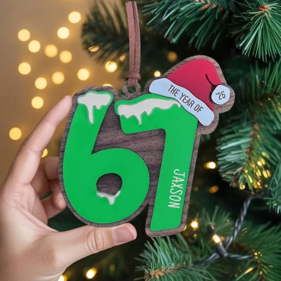 6/7 Frozen Snow Meme Ornament – Funny Wooden Christmas Decoration