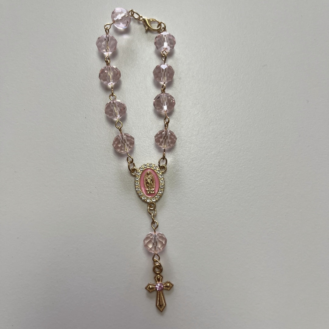 Personalized Car Rosary with Custom Initial – Virgin of Guadalupe Charm