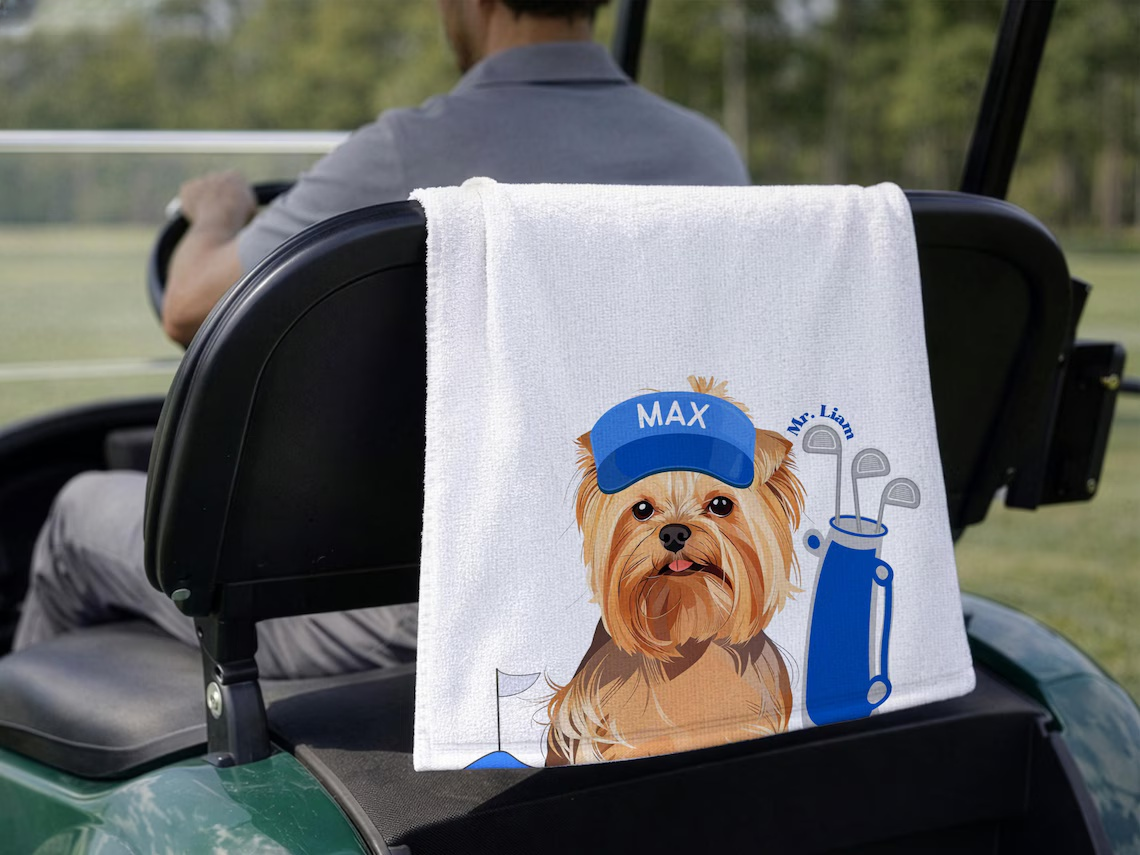 Custom Pet Golf Towel with Photo – Personalized
