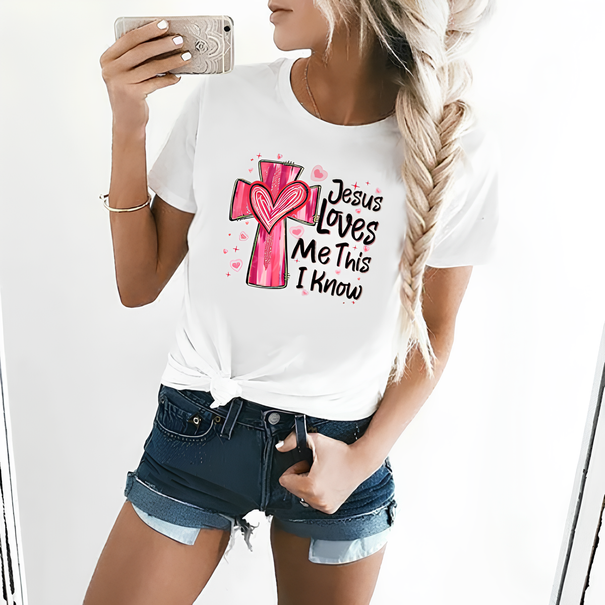 T-shirt unisexe Jésus m'aime - Cadeau Saint Valentin