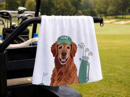 Custom Pet Golf Towel with Photo – Personalized