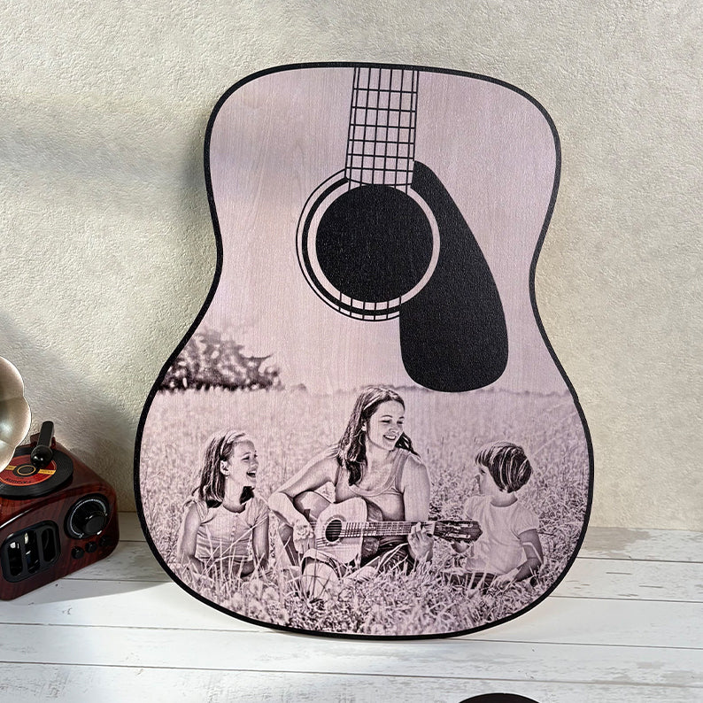 Personalized Guitar Photo Ornament | Custom Music Gift for Dad