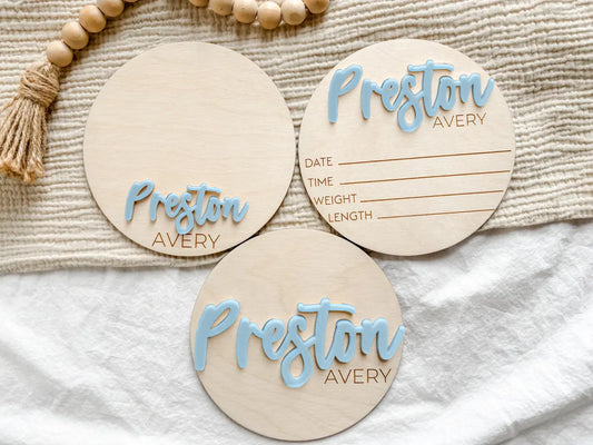 Custom Baby Name Sign for Hospital – Birth Announcement Keepsake
