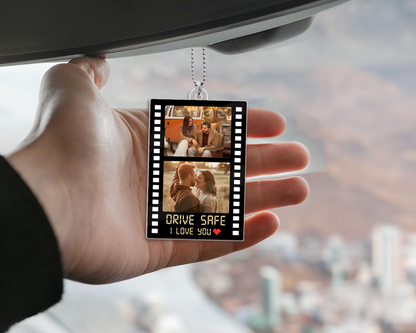 Personalized Couple Photo Car Visor Clip – Drive Safe I Love You Gift