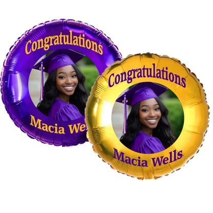 2025 Graduation Balloons – Custom Name & Photo Foil Set For 2