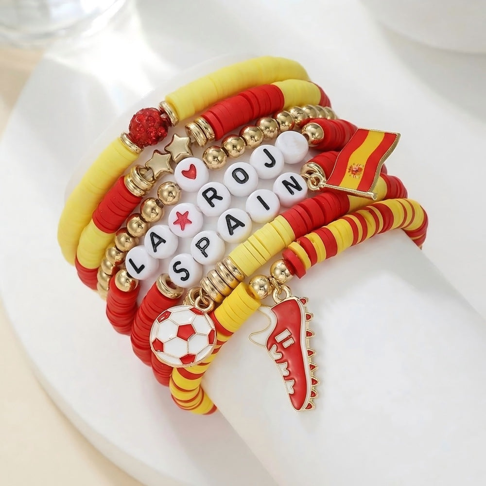 Custom Name Soccer Bracelet Stack – Fan Game Day Jewelry