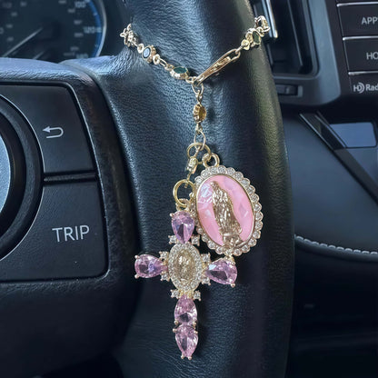 Custom Catholic-Inspired Car Charm – Virgin Mary or Jesus