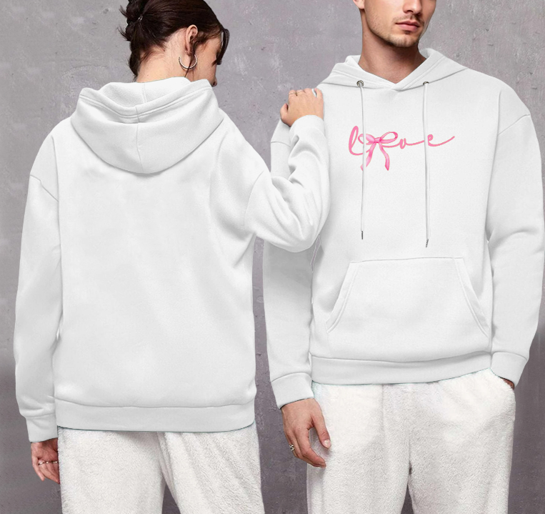 Sweat à capuche pour couple avec imprimé papillon et nœud - Cadeau romantique pour la Saint-Valentin