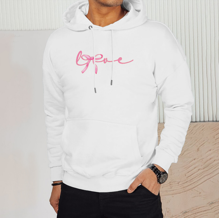 Sweat à capuche pour couple avec imprimé papillon et nœud - Cadeau romantique pour la Saint-Valentin