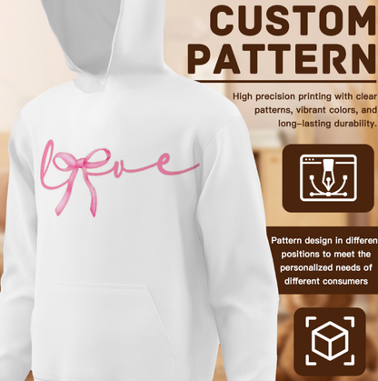 Sweat à capuche pour couple avec imprimé papillon et nœud - Cadeau romantique pour la Saint-Valentin