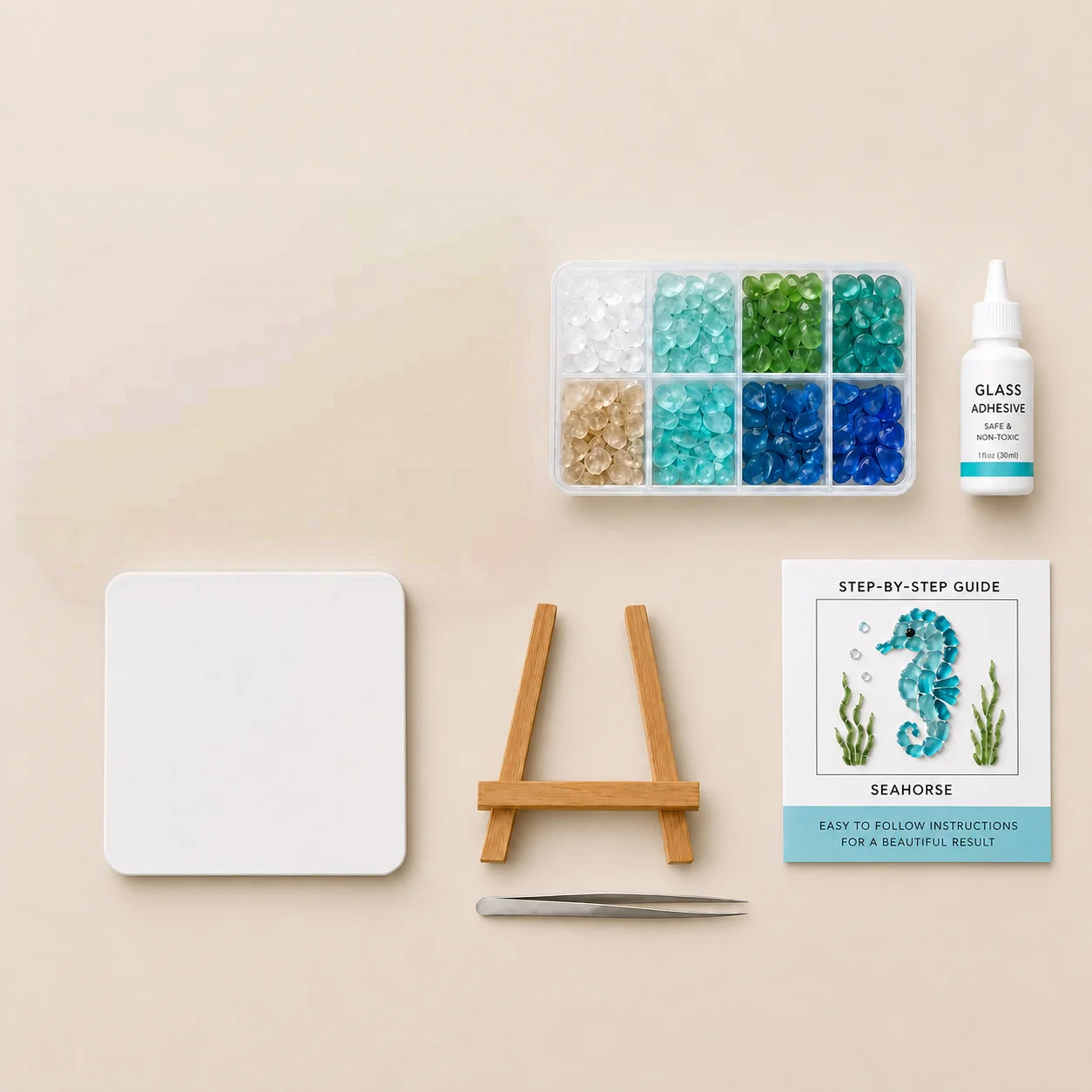 DIY Sea Glass Mosaic Kit | Ocean Animal Craft for Beginners