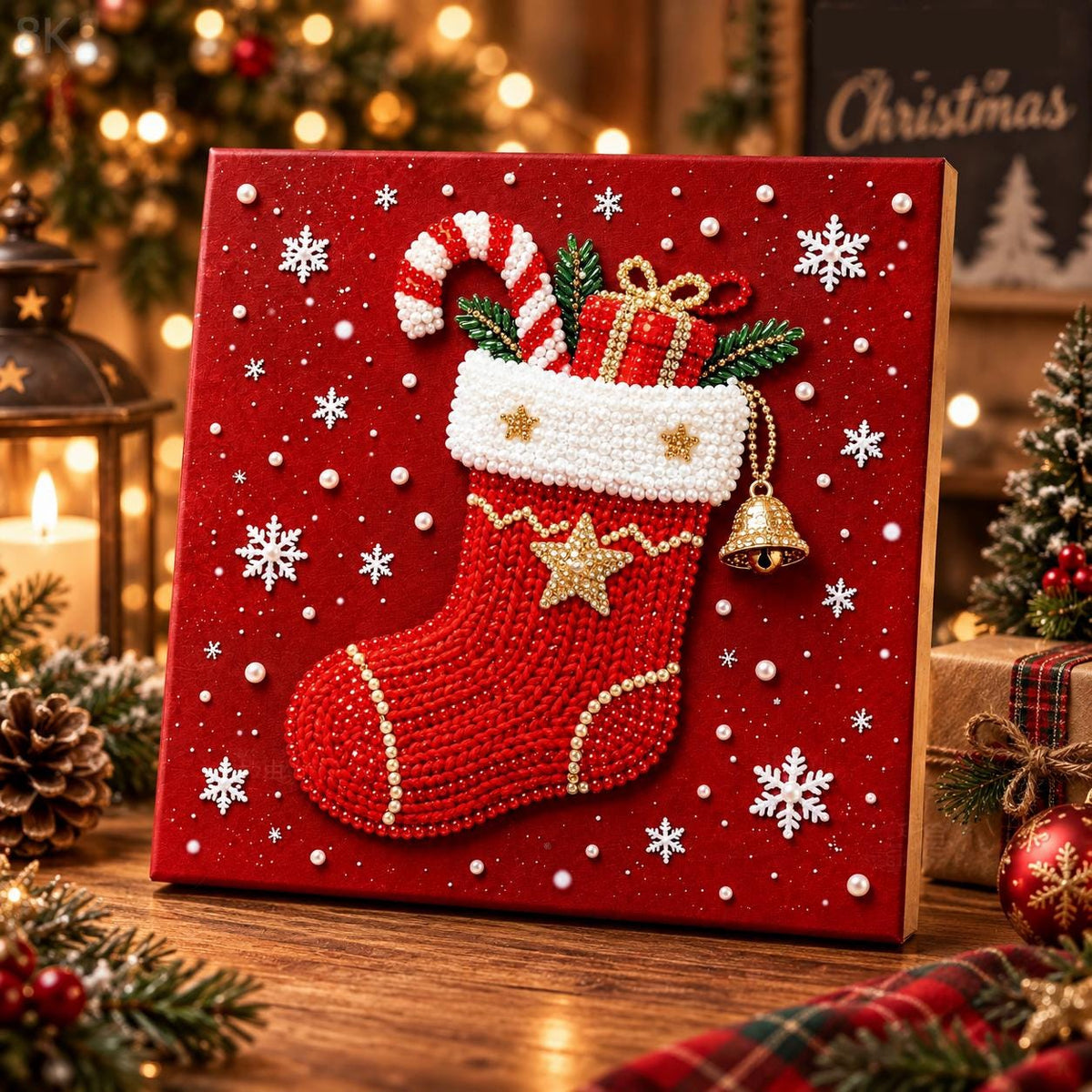 5D Christmas Pearl Diamond Art Kit | DIY Holiday Craft