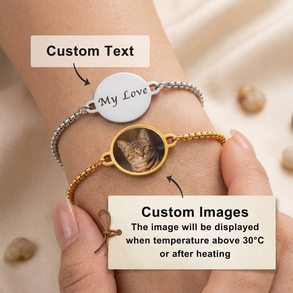Personalized Hidden Photo Bracelet | Heat Activated Gift