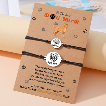 Personalized Dog Paw Bracelet – Adjustable Pet Mom Gift for Mothers
