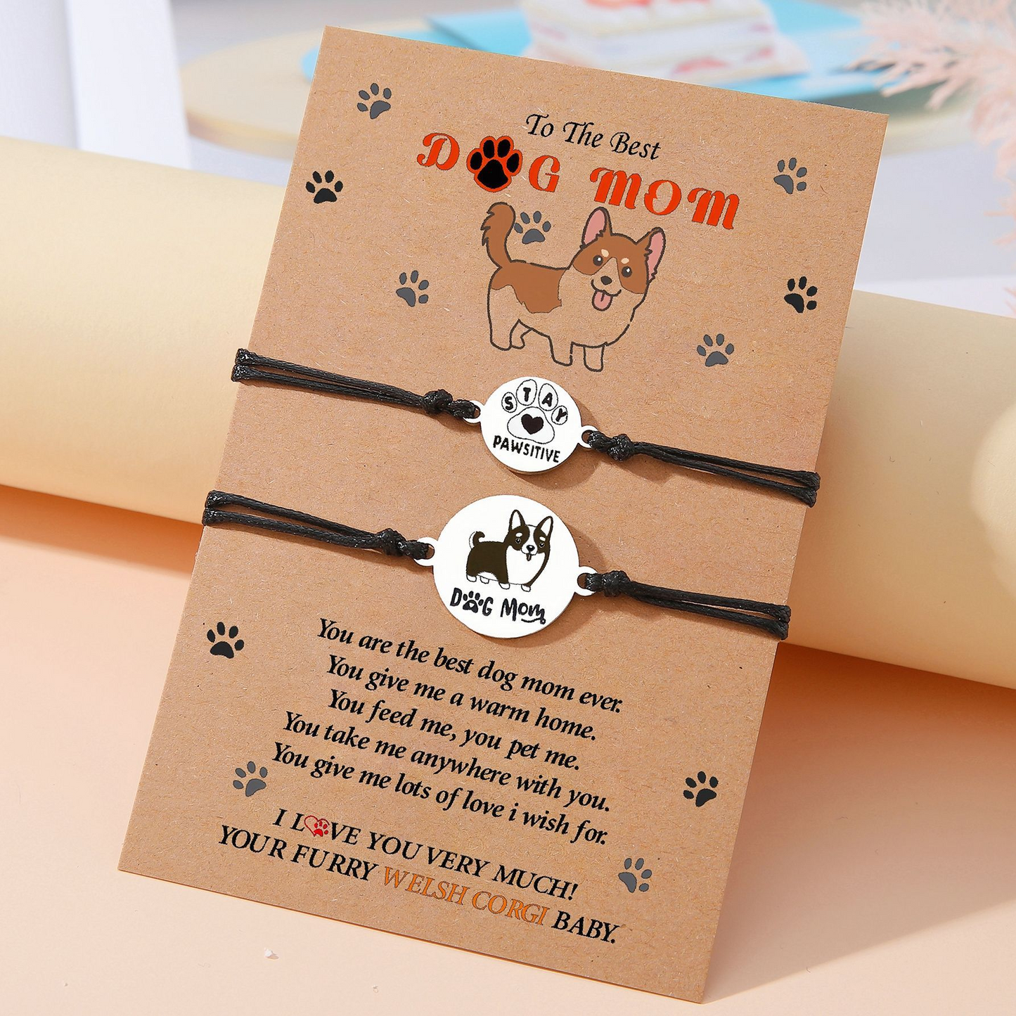 Personalized Dog Paw Bracelet – Adjustable Pet Mom Gift for Mothers