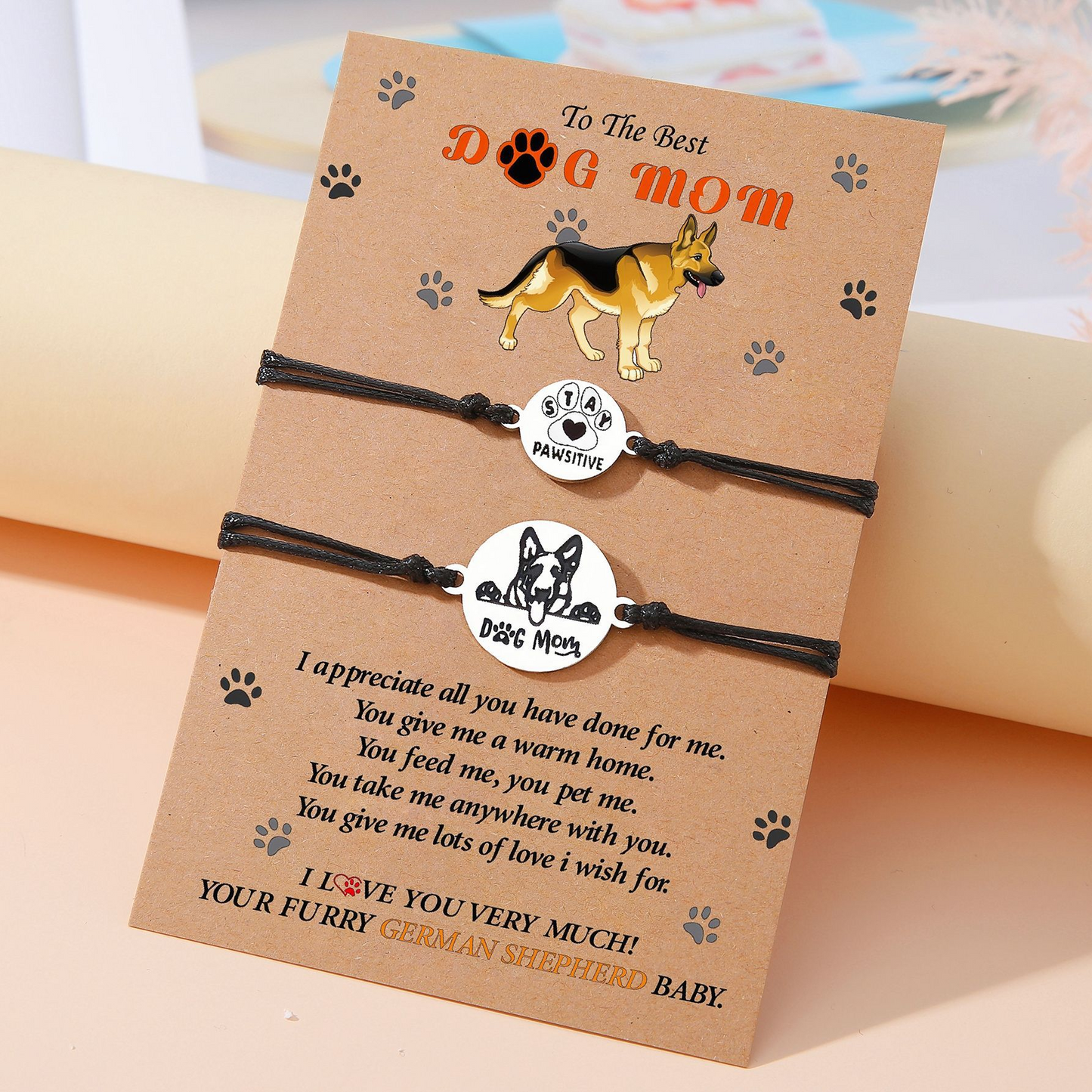 Personalized Dog Paw Bracelet – Adjustable Pet Mom Gift for Mothers