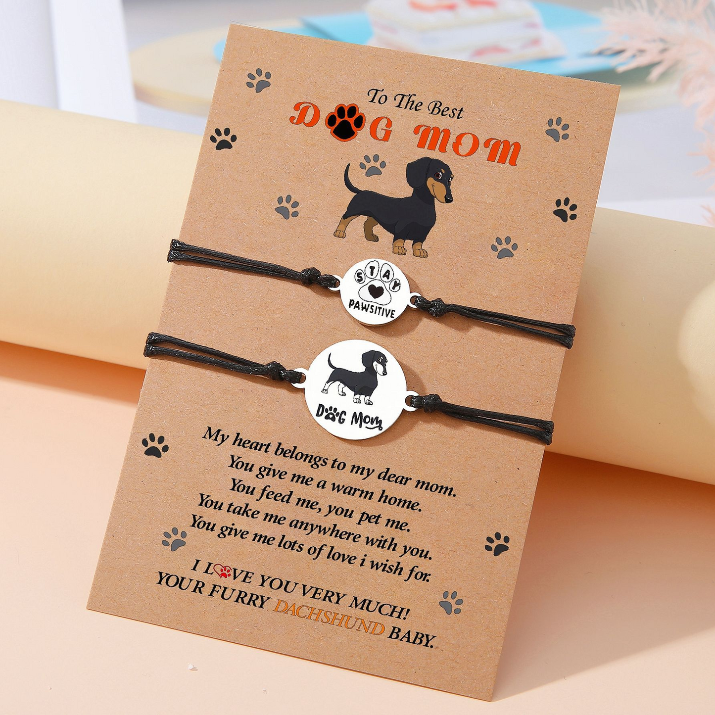 Personalized Dog Paw Bracelet – Adjustable Pet Mom Gift for Mothers