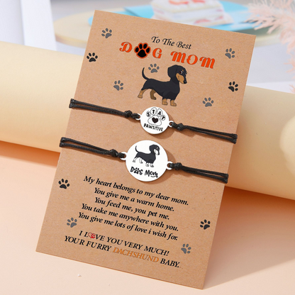 Personalized Dog Paw Bracelet – Adjustable Pet Mom Gift for Mothers