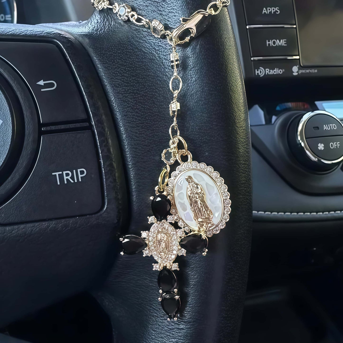 Custom Catholic-Inspired Car Charm – Virgin Mary or Jesus