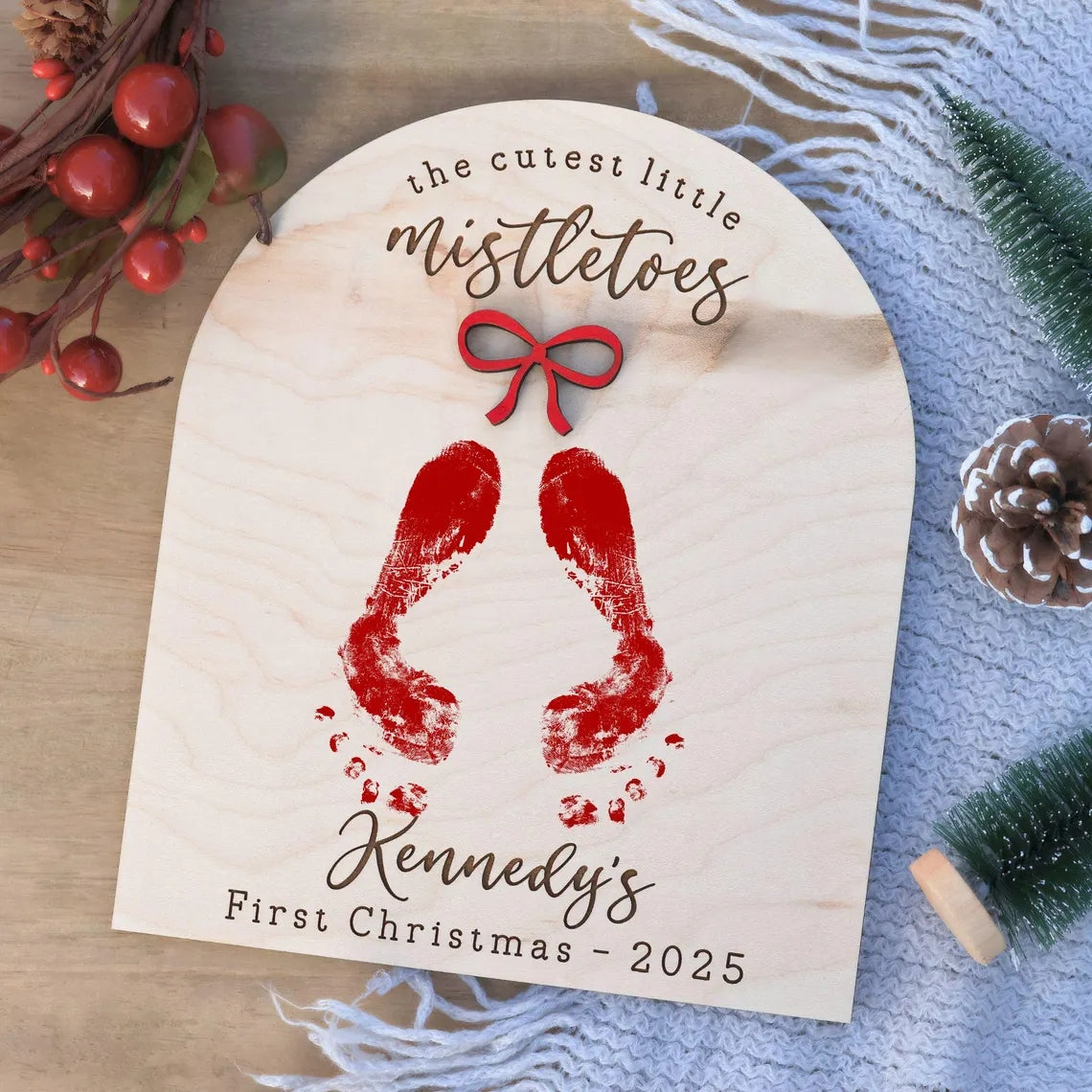 DIY Baby Footprint Sign – First Christmas Personalized Keepsake