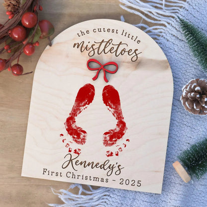 DIY Baby Footprint Sign – First Christmas Personalized Keepsake