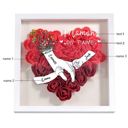 Personalized Name Flower Shadow Box | Gift for Mom & Grandma