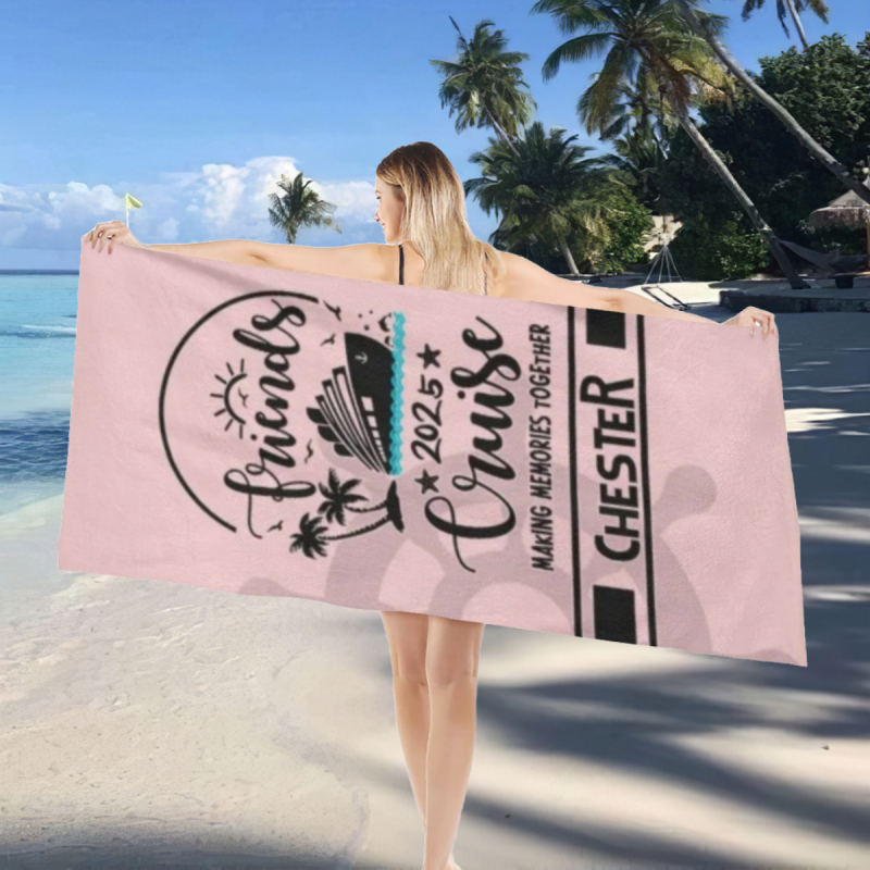 Friends Cruise 2025 Beach Towel, Cruise Trip Gift For Squad, Friends Cruising