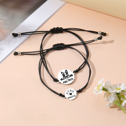 Personalized Dog Paw Bracelet – Adjustable Pet Mom Gift for Mothers