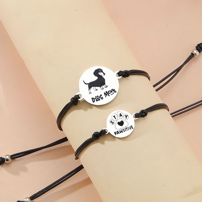 Personalized Dog Paw Bracelet – Adjustable Pet Mom Gift for Mothers