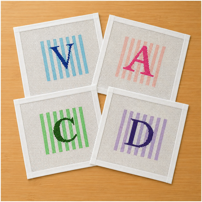 Beginner Personalized Needlepoint Letter Canvas Kit | DIY Gift