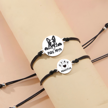 Personalized Dog Paw Bracelet – Adjustable Pet Mom Gift for Mothers