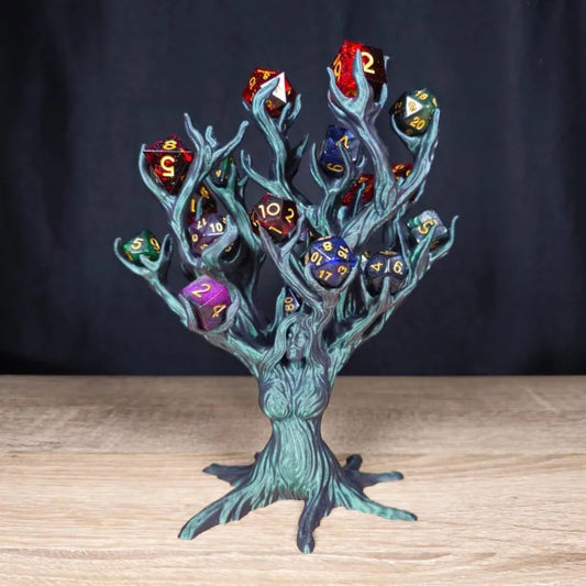 3D Würfelhalter Baumgöttin - Würfeltablett RPG Spielzubehör, Würfelhalter