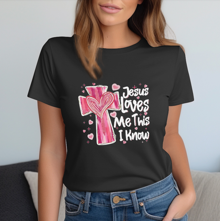 T-shirt unisexe Jésus m'aime - Cadeau Saint Valentin