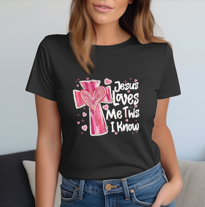 T-shirt unisexe Jésus m'aime - Cadeau Saint Valentin