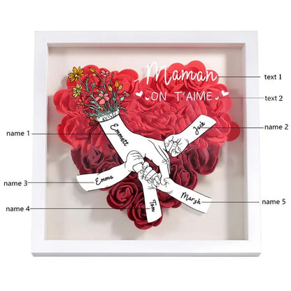 Personalized Name Flower Shadow Box | Gift for Mom & Grandma