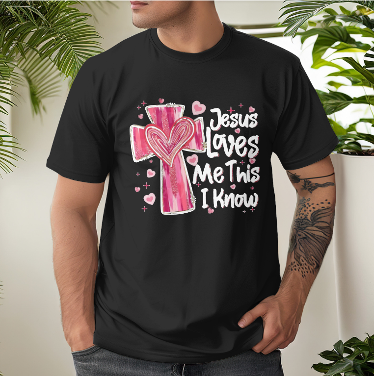 T-shirt unisexe Jésus m'aime - Cadeau Saint Valentin