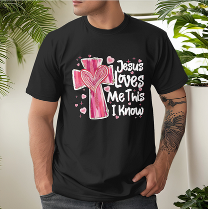 T-shirt unisexe Jésus m'aime - Cadeau Saint Valentin