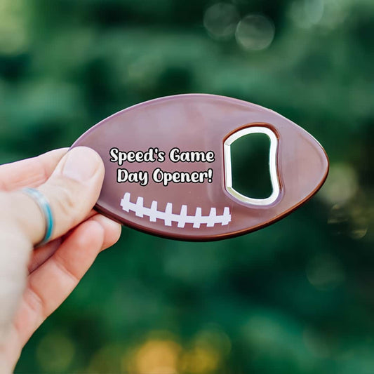 Personalized Football Magnetic Bottle Opener – Custom Engraving
