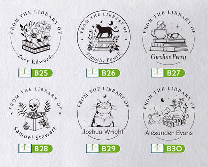 Custom Book Embosser Stamp | From the Library of | Ex Libris Gift