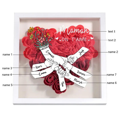 Personalized Name Flower Shadow Box | Gift for Mom & Grandma