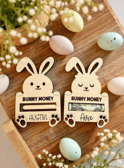 Personalized Bunny Money Holder Easter Basket Gift Tag