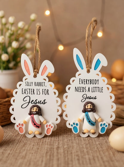 Personalisierte Osterdekoration – Lustiger Hase, Wunschtext