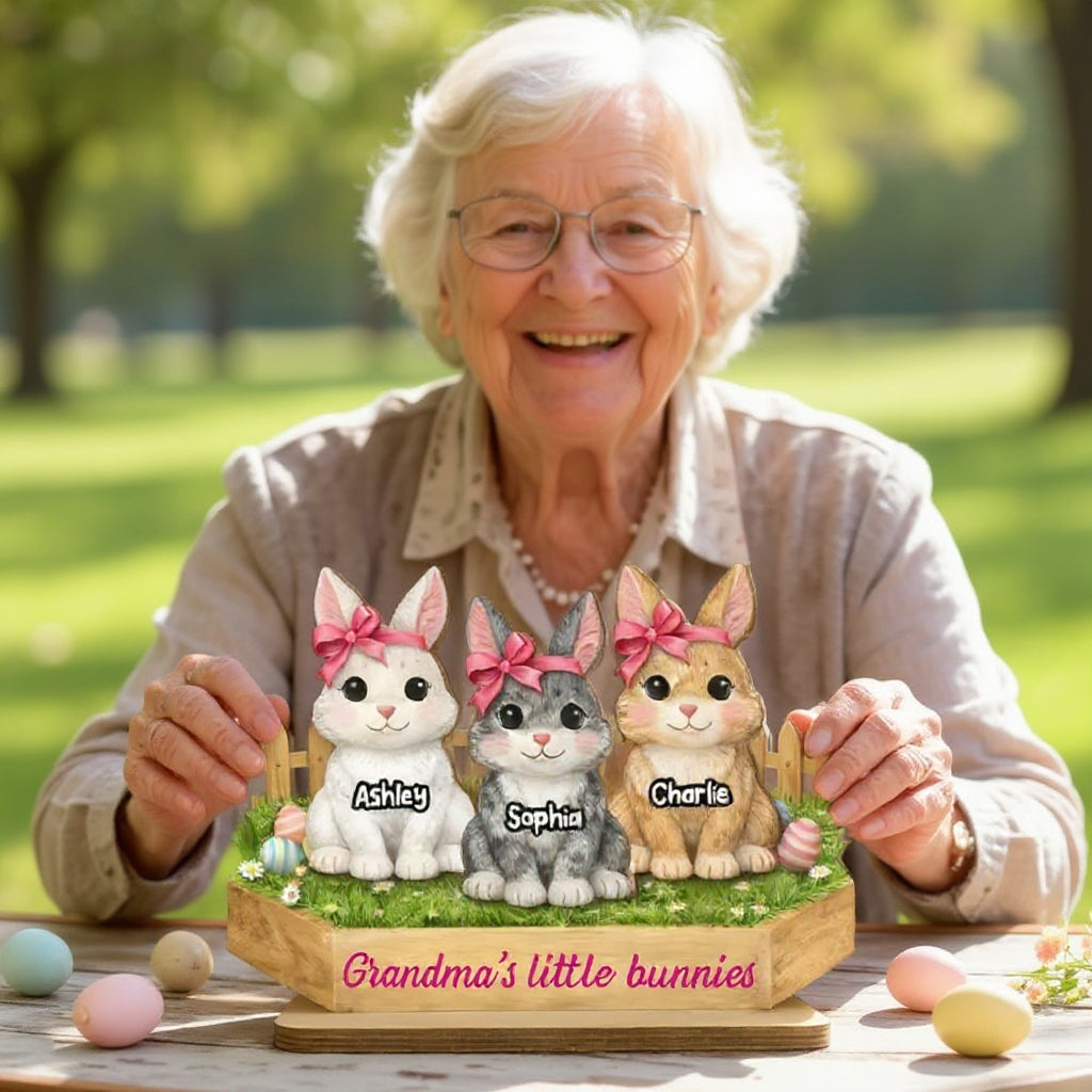Personalized Grandma Easter Bunny Wooden Plaque Gift