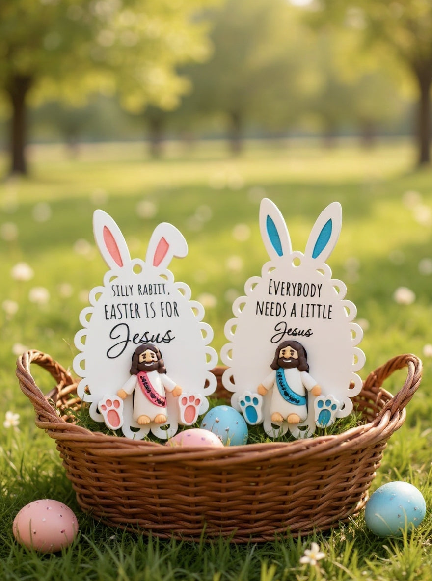Personalisierte Osterdekoration – Lustiger Hase, Wunschtext