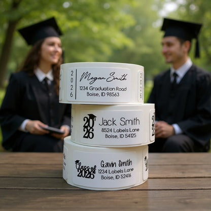2026 Graduation Address Labels – Personalized Return Address Stickers