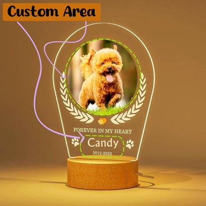 Personalisierter Gedenkrahmen aus Holz und Acryl für Haustiere – Anpassbares Foto- und Textdenkmal für Haustiere 🐾