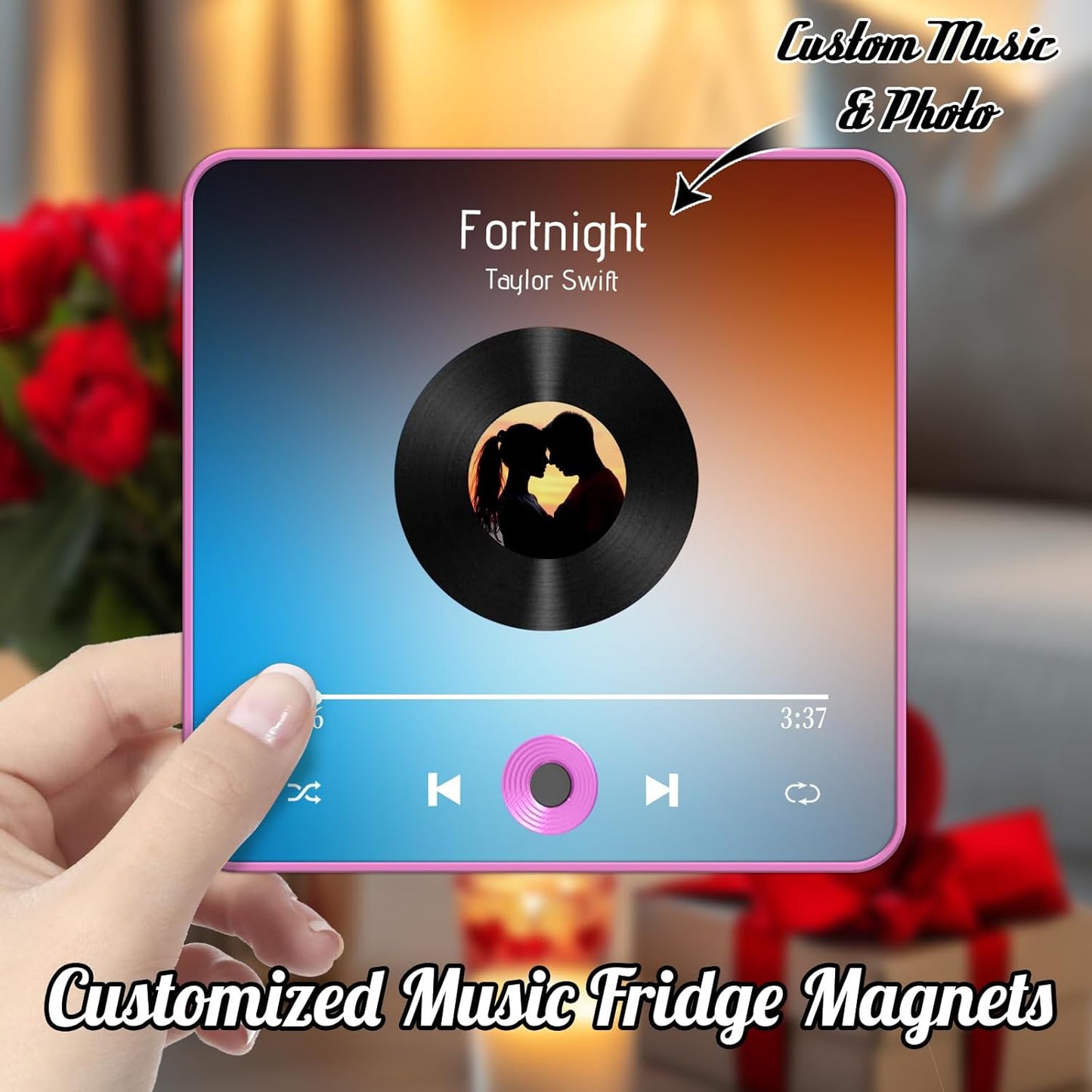 Custom Music Photo Magnet – Bluetooth/MP3 Plaque Gift